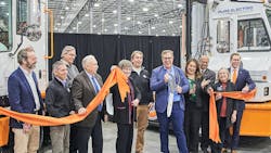 Orange EV leaders and local and statewide officials from Kansas celebrate the electric OEM's new headquarters in Kansas City. Orange EV leaders and local and statewide officials from Kansas celebrate the electric OEM's new headquarters in Kansas City.