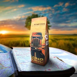 The company's blends, including Black Dog, Expedite, and Long Haul, are roasted in the U.S. from carefully-selected beans. The company's blends, including Black Dog, Expedite, and Long Haul, are roasted in the U.S. from carefully-selected beans.
