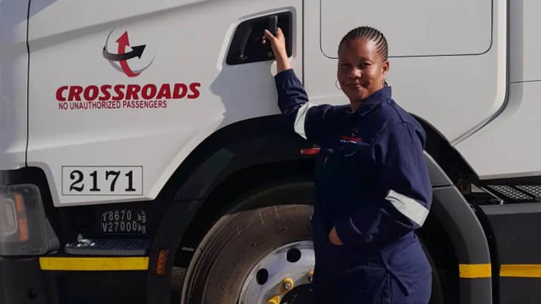 Jo-ann is still completing her driver training but wants to start her own truck driving school.