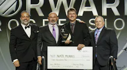 Nate Morris of De Pere, Wisconsin’s Transport Refrigeration (second from right) is the winner of Thermo King’s inaugural Top Tech Dealer Technician competition.