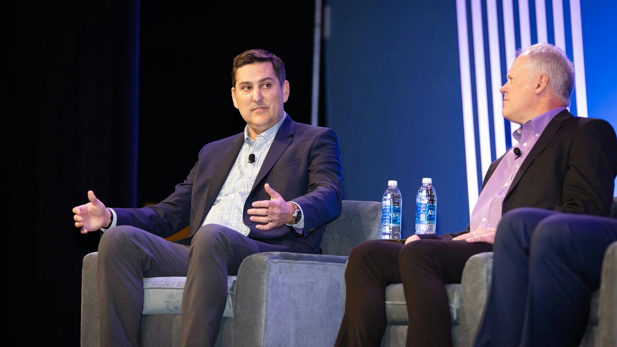 Dave Jackson, Knight-Swift CEO, speaks during the Truckload Carriers Association's 2023 convention in Orlando, Florida.