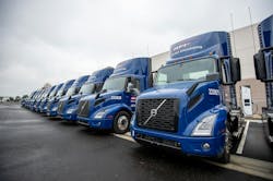 NFI has an electric fleet of 30 Freightliner eCascadia and 20 Volvo VNR electric trucks. NFI has an electric fleet of 30 Freightliner eCascadia and 20 Volvo VNR electric trucks.