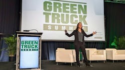 Mary Aufdemberg, GM of product strategy and market development for Daimler Truck North America, gives the keynote address during the the 2024 Green Truck Summit during NTEA's Work Truck Week in Indianapolis. Mary Aufdemberg, GM of product strategy and market development for Daimler Truck North America, gives the keynote address during the the 2024 Green Truck Summit during NTEA's Work Truck Week in Indianapolis.