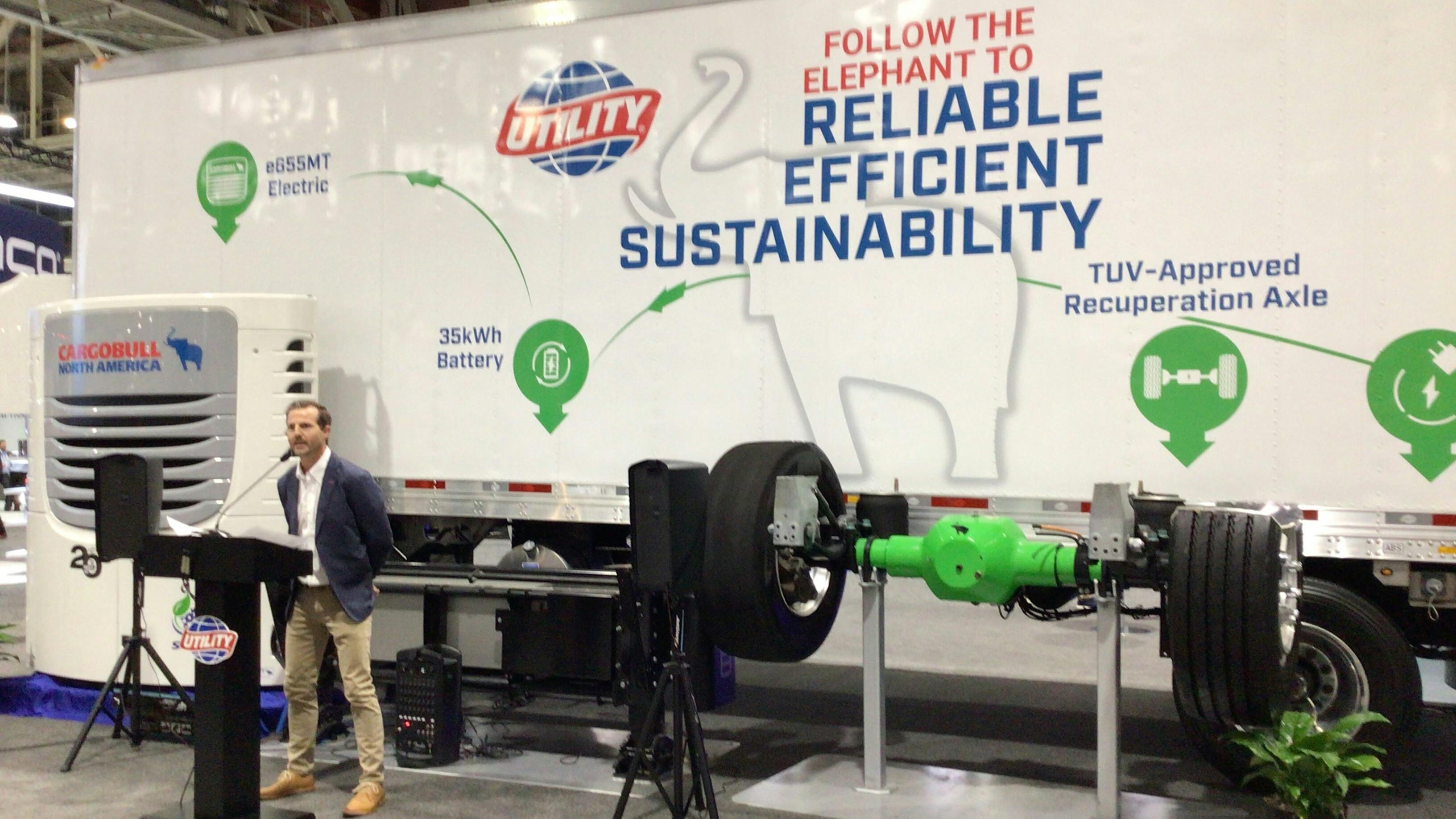 The Cargobull hybrid unit at a presentation during TMC.