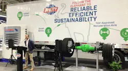 The Cargobull hybrid unit at a presentation during TMC.