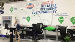 The Cargobull hybrid unit at a presentation during TMC. The Cargobull hybrid unit at a presentation during TMC.