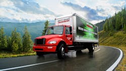 The battery-electric eM2 trucks with 26-foot-long box bodies will operate out of Pitt Ohio’s Cleveland terminal and support the company's less-than-truckload freight shipping business. The battery-electric eM2 trucks with 26-foot-long box bodies will operate out of Pitt Ohio’s Cleveland terminal and support the company's less-than-truckload freight shipping business.