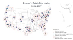 Phase 1 would establish priority hubs based on freight volumes from 2024 through 2027.