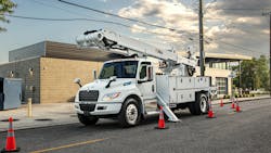 The International eMV Series, an electric medium-duty truck, offers a wide range of body applications. The International eMV Series, an electric medium-duty truck, offers a wide range of body applications.