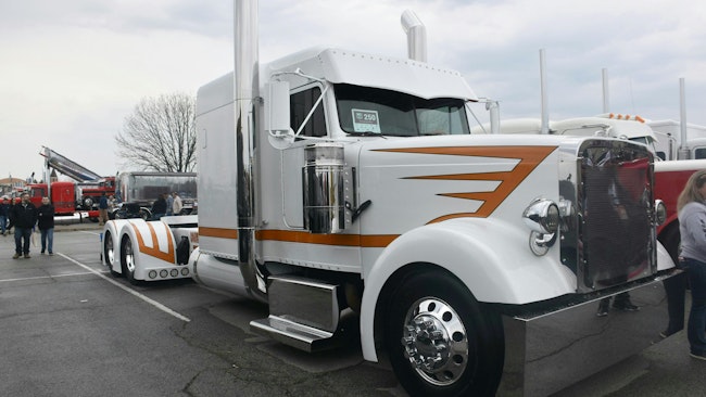 The fenders of this Peterbilt get a personal touch with unique shapes and colors.