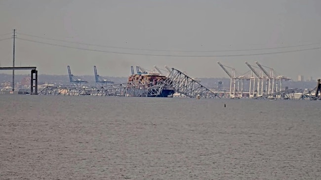A container ship caused the Francis Scott Key Bridge to collapse in the early morning on Tuesday.