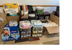 Food donations from HTI Hall Trucking waiting to be donated to the Little Free Pantry in Findlay. Food donations from HTI Hall Trucking waiting to be donated to the Little Free Pantry in Findlay.