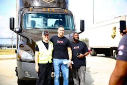 Left to right is driver Tim Vogt; Southeast Regional VP Casey Smock; and Service Center Manager Damion Upton