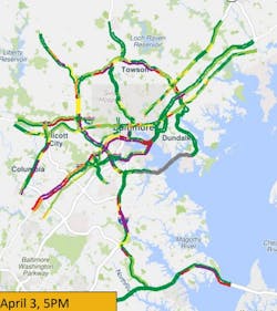Traffic congestion has increased on the western sides of I-95, I-895, and I-695 since the Francis Scott Key Bridge collapse. Traffic congestion has increased on the western sides of I-95, I-895, and I-695 since the Francis Scott Key Bridge collapse.