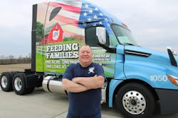 Taking on the keys to truck 1050 is farmer-turned-professional driver Dale Hunt.