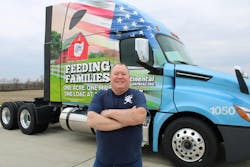 Taking on the keys to truck 1050 is farmer-turned-professional driver Dale Hunt. Taking on the keys to truck 1050 is farmer-turned-professional driver Dale Hunt.