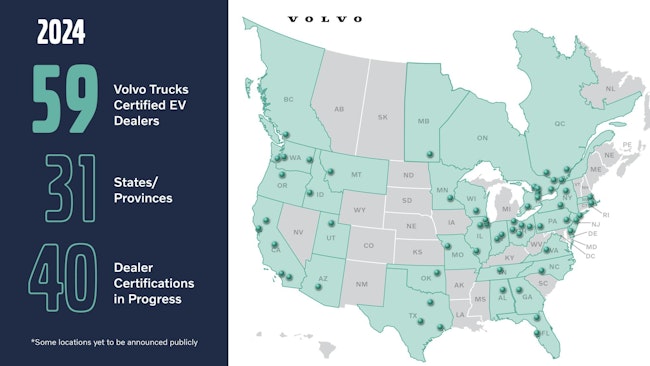 Volvo Trucks adds 10 new locations to certified EV dealership network across North America