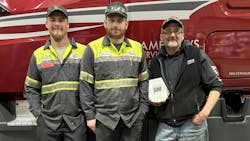 America’s Service Line shop technicians pose with the FleetOwner Private Fleet of the Year Award. America’s Service Line shop technicians pose with the FleetOwner Private Fleet of the Year Award.