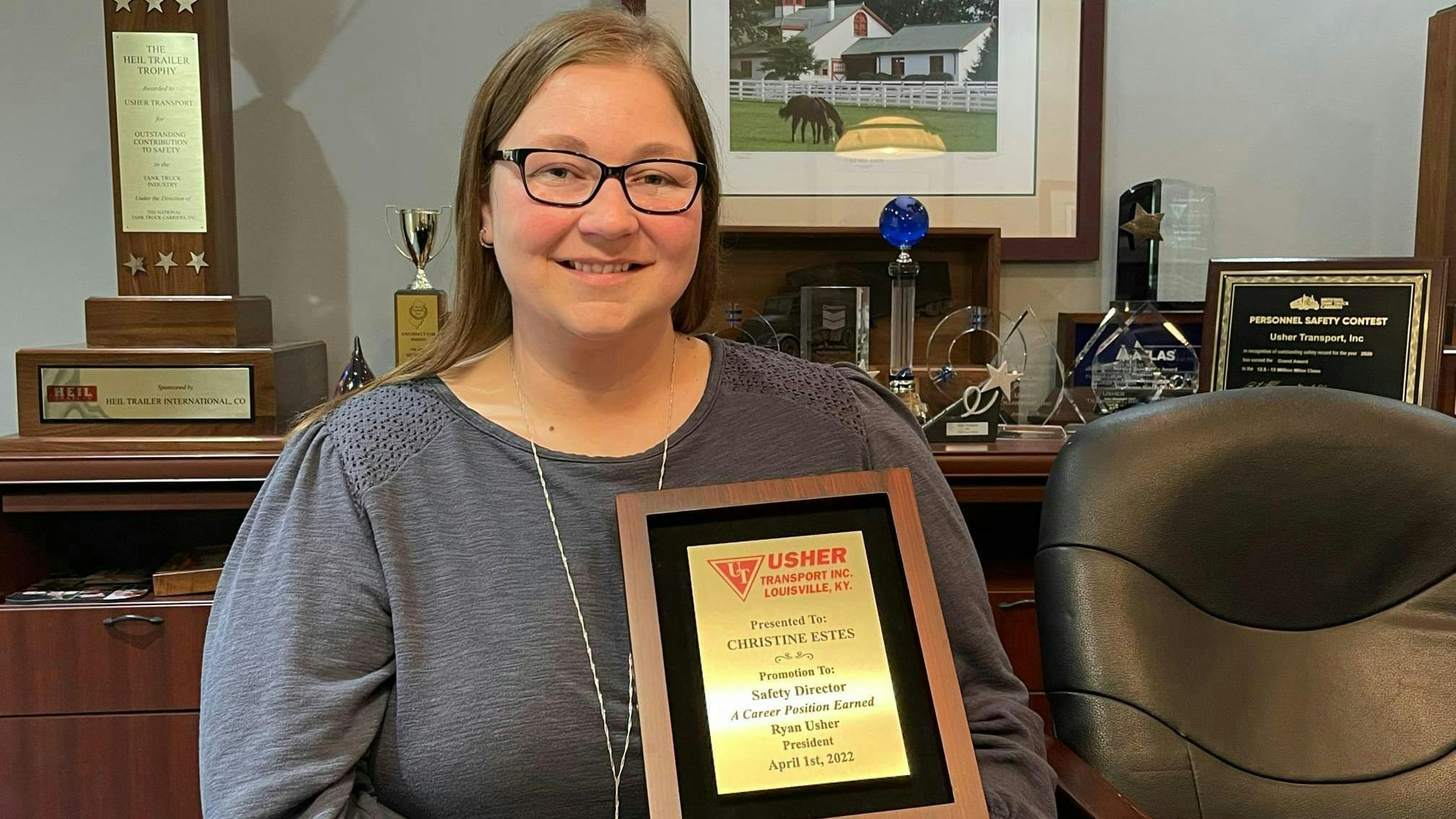 When Christine Estes became the safety and recruiting director at Usher Transport, she was the first female to ever fill that position.