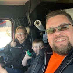 Estes with her son and husband, who is a professional truck driver Estes with her son and husband, who is a professional truck driver