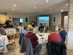 Estes teaching about job hazard analysis to members of the Kentucky Trucking Association Estes teaching about job hazard analysis to members of the Kentucky Trucking Association