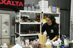 Se'ara Hart works at the 2023 Tech Skills Rodeo hosted by Rush Enterprises. Se'ara Hart works at the 2023 Tech Skills Rodeo hosted by Rush Enterprises.