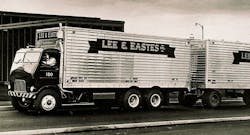 An early Freightliner cabover truck. An early Freightliner cabover truck.