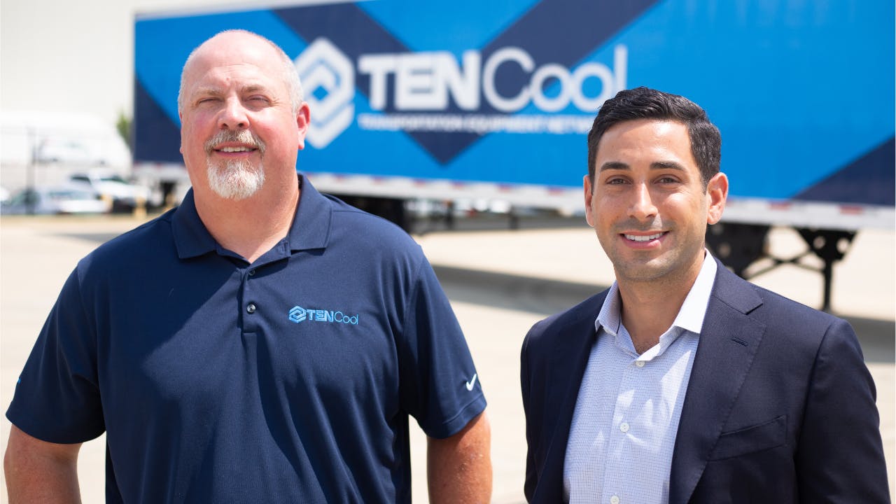 Don White, vice president of TEN Cool equipment design and implementation, at left, and Corey Eisen, VP of TEN and TEN Cool.