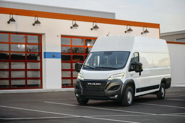 The Ram ProMaster EV features a 200kW motor with an output of 268 hp and just over 300 lb.-ft. of torque.