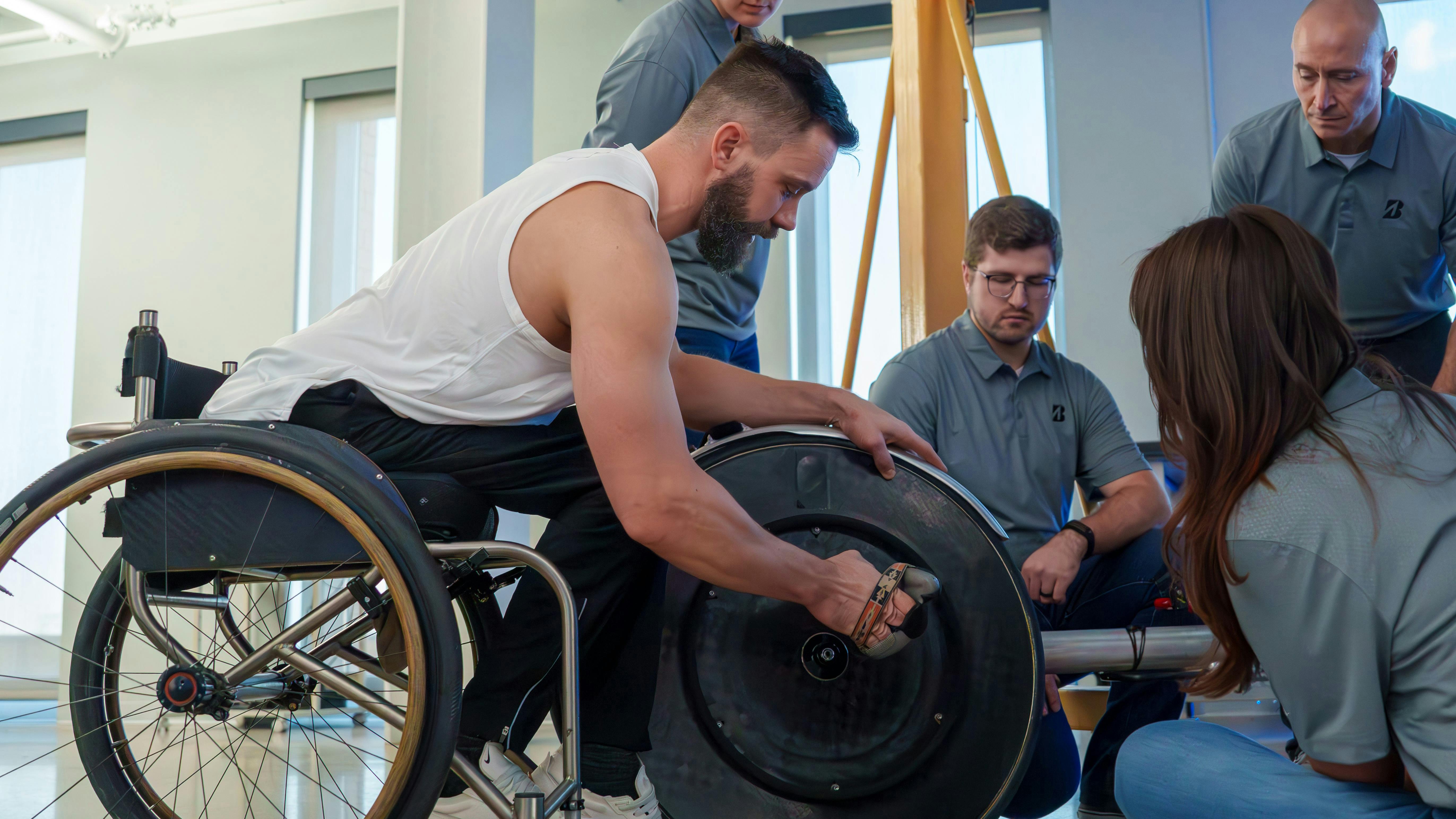 Aaron Pike working with Bridgestone Engineers.