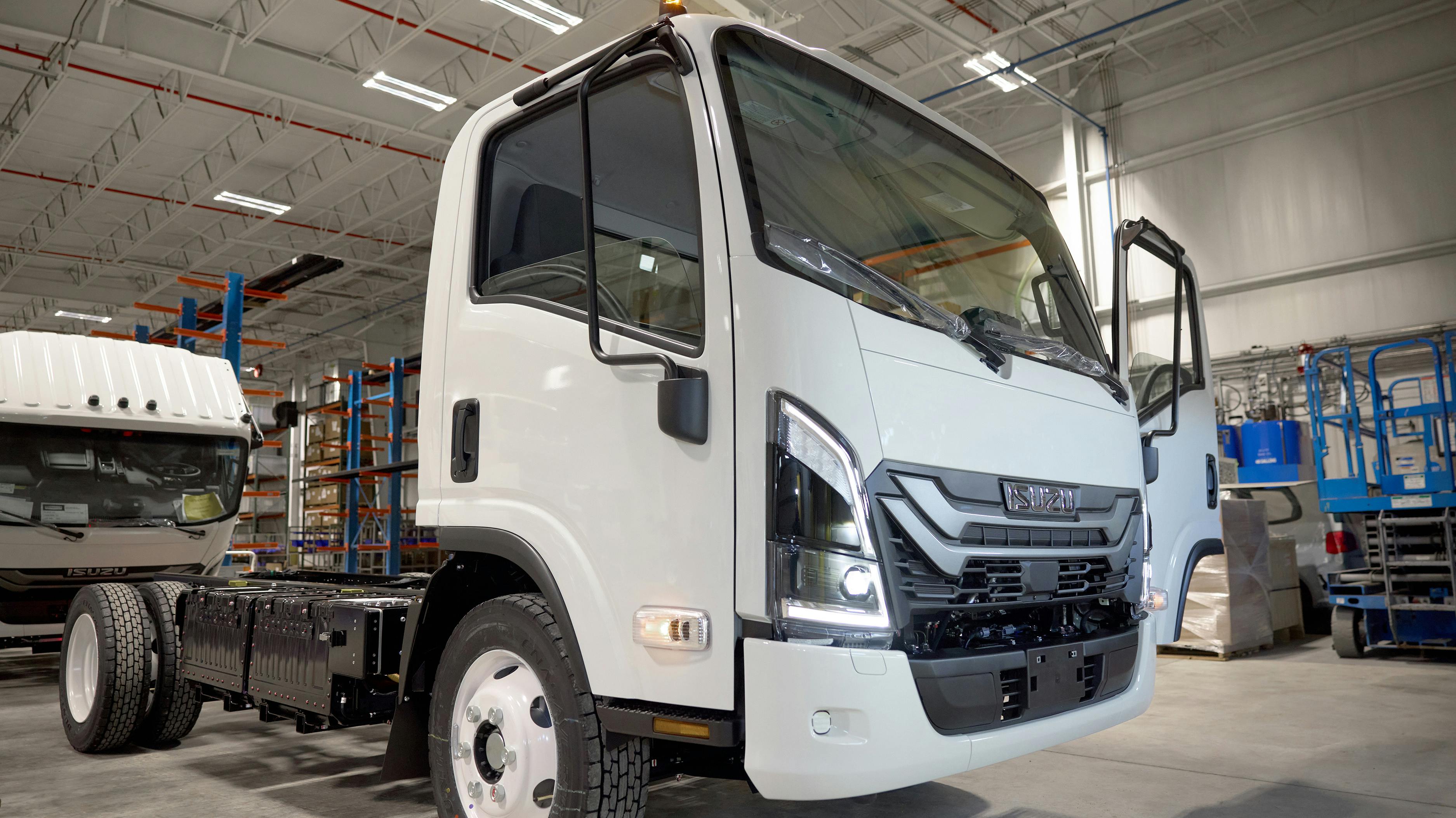 Isuzu Commercial Truck of America begins production of all-new NRR-EV electric chassis