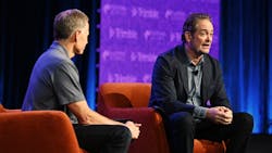 Rob Painter, president and CEO of Trimble (left) and Jack Kennedy, co-founder and CEO, Platform Science (right), discuss the acquisition at Trimble Transportation's 2024 Insight Conference in Las Vegas. Rob Painter, president and CEO of Trimble (left) and Jack Kennedy, co-founder and CEO, Platform Science (right), discuss the acquisition at Trimble Transportation's 2024 Insight Conference in Las Vegas.