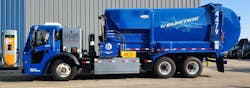 The City of Madison's new blue-colored LR Electric comes equipped with a Labrie Automated Side Loader. The City of Madison's new blue-colored LR Electric comes equipped with a Labrie Automated Side Loader.