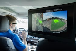 With Anywhere Parking, drivers can use the touchscreen to indicate the exact location to park the trailer and the system will park the trailer autonomously. With Anywhere Parking, drivers can use the touchscreen to indicate the exact location to park the trailer and the system will park the trailer autonomously.