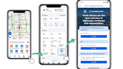 The Trucker Path app now includes a tile with information on how to report human trafficking and a brief explanation of the mission. The Trucker Path app now includes a tile with information on how to report human trafficking and a brief explanation of the mission.