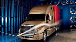 Freightliner Trucks launched the Cascadia, a Class 8 truck that is not only engineered to accommodate EPA ’07 and ’10 engines but also boasts a 3% improvement in fuel economy over previous models and generous driver amenities in a totally redesigned cab. Freightliner Trucks launched the Cascadia, a Class 8 truck that is not only engineered to accommodate EPA ’07 and ’10 engines but also boasts a 3% improvement in fuel economy over previous models and generous driver amenities in a totally redesigned cab.