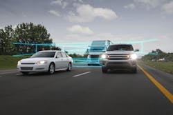 Detroit’s Active Brake Assist 6 (ABA6) on the Freightliner Cascadia can now deploy automatic braking when detecting vehicles stopped at odd angles, vehicles in curves, and stopped vehicles across multiple lanes. While past ABA versions could recognize moving pedestrians, Daimler said it can now detect stationary pedestrians. Detroit’s Active Brake Assist 6 (ABA6) on the Freightliner Cascadia can now deploy automatic braking when detecting vehicles stopped at odd angles, vehicles in curves, and stopped vehicles across multiple lanes. While past ABA versions could recognize moving pedestrians, Daimler said it can now detect stationary pedestrians.