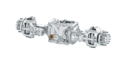 The AxTrax 2's single-motor configuration delivers up to 210 kW continuous power and 19,162 lb.-ft. of peak torque. The AxTrax 2's single-motor configuration delivers up to 210 kW continuous power and 19,162 lb.-ft. of peak torque.