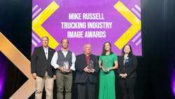 The Mike Russell Trucking Image Award is presented annually to an individual, motor carrier, trucking organization, and industry supplier who has demonstrated excellence in illustrating the industry's essentiality, professionalism, and commitment to safety on and off the highways. The Mike Russell Trucking Image Award is presented annually to an individual, motor carrier, trucking organization, and industry supplier who has demonstrated excellence in illustrating the industry's essentiality, professionalism, and commitment to safety on and off the highways.