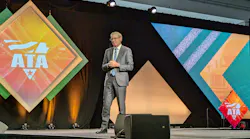 Chris Spear, president and CEO of American Trucking Associations, gives his State of the Industry address at ATA's 2024 management conference in Nashville, Tennessee.