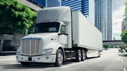 The Model 579EV uses an enhanced gauge cluster to clearly communicate all the information required for the driver to operate the electric vehicle, including power output, charge level, coolant temperature, service indicators, and more. The Model 579EV uses an enhanced gauge cluster to clearly communicate all the information required for the driver to operate the electric vehicle, including power output, charge level, coolant temperature, service indicators, and more.