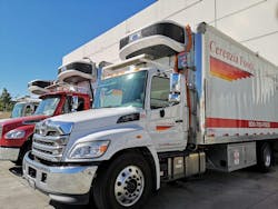 Westhill’s SunShifter solar TRU system includes the power electronics, such as the battery, charger, and inverter, mounted under the truck body. Westhill’s SunShifter solar TRU system includes the power electronics, such as the battery, charger, and inverter, mounted under the truck body.
