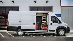 The first of the ProMaster EVs will feature last-mile delivery designs, such as a high roof, a roll-up rear door, and a sliding passenger pocket door. The first of the ProMaster EVs will feature last-mile delivery designs, such as a high roof, a roll-up rear door, and a sliding passenger pocket door.