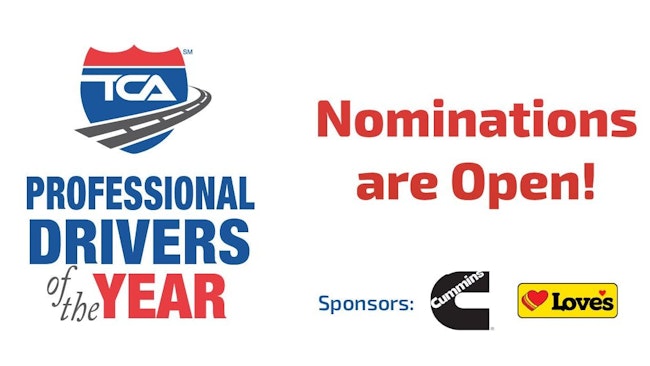 Nominate exceptional drivers for the 2025 TCA Professional Drivers of the Year Award by Dec. 6.