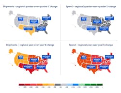 The Southwest suffered some of the worst declines in the shipping volume index, according to the U.S. Bank Q3 report. The Southwest suffered some of the worst declines in the shipping volume index, according to the U.S. Bank Q3 report.