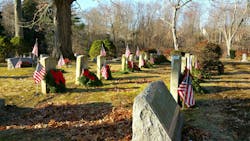 Wreaths placed at the graves of Civil War and World War I veterans buried in Lakeview Cemetery in New Canaan, Connecticut, in 2014. Wreaths placed at the graves of Civil War and World War I veterans buried in Lakeview Cemetery in New Canaan, Connecticut, in 2014.