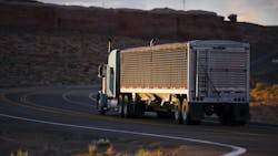tractor-trailer in Arizona sun tractor-trailer in Arizona sun