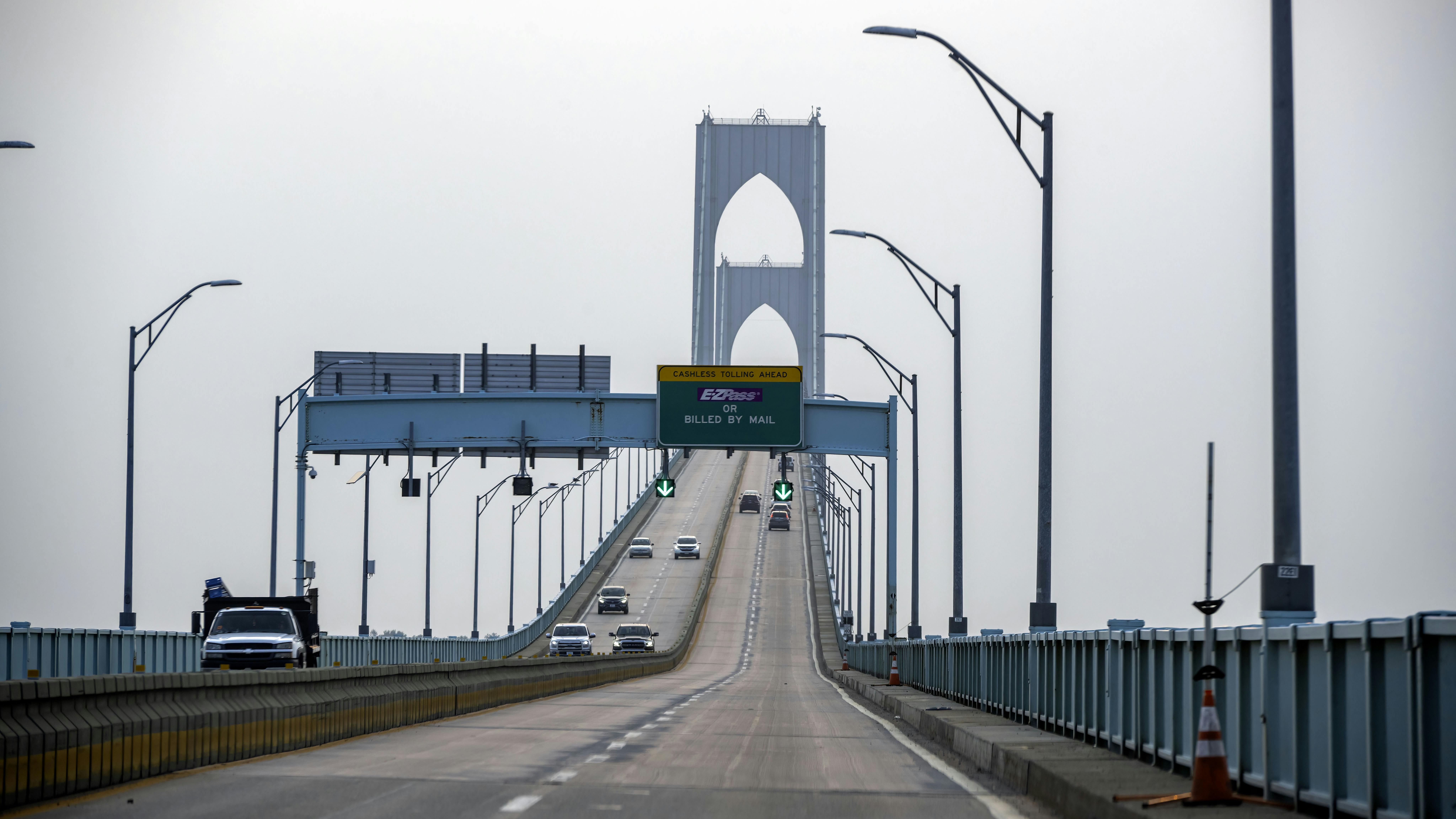 The Newport Pell Bridge in Newport, Rhode Island. September 2024.