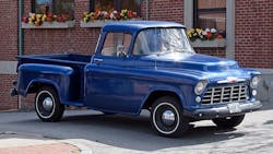 Introduced in 1954, the V8 engine was used for Chevrolet Task Force pickups. At the time, the V8 boasted 180 hp and 260 lb.-ft. of torque. Introduced in 1954, the V8 engine was used for Chevrolet Task Force pickups. At the time, the V8 boasted 180 hp and 260 lb.-ft. of torque.