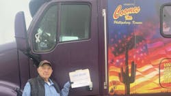 Doyle Archer, who has worked for Coomes Inc. in Phillipsburg, Kansas, for 20 years, was certified as the world's oldest truck driver at the age of 90 years and 55 days. Doyle Archer, who has worked for Coomes Inc. in Phillipsburg, Kansas, for 20 years, was certified as the world's oldest truck driver at the age of 90 years and 55 days.